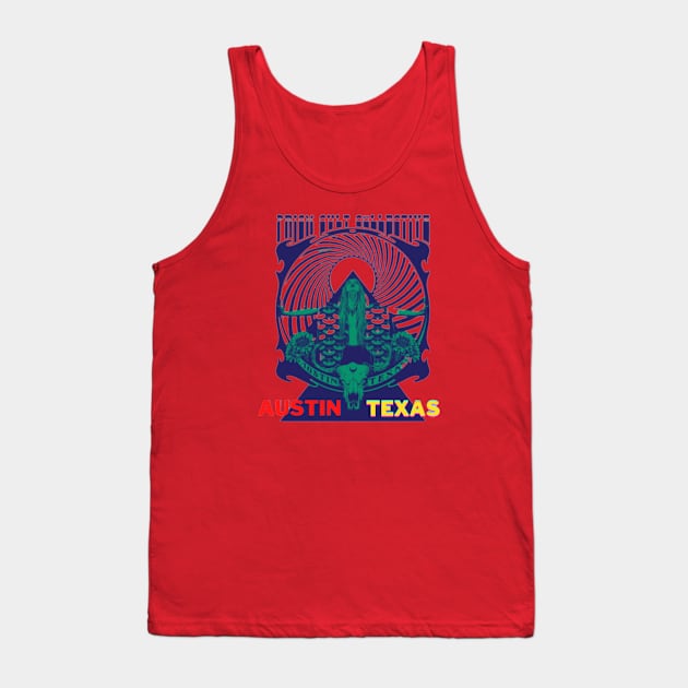 Vintage Austin Texas Prism Cult Collective Tank Top by DocFinn